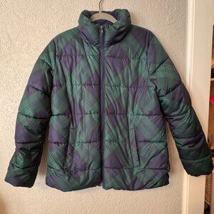 Old navy blue and Green Plaid Puffer Jacket